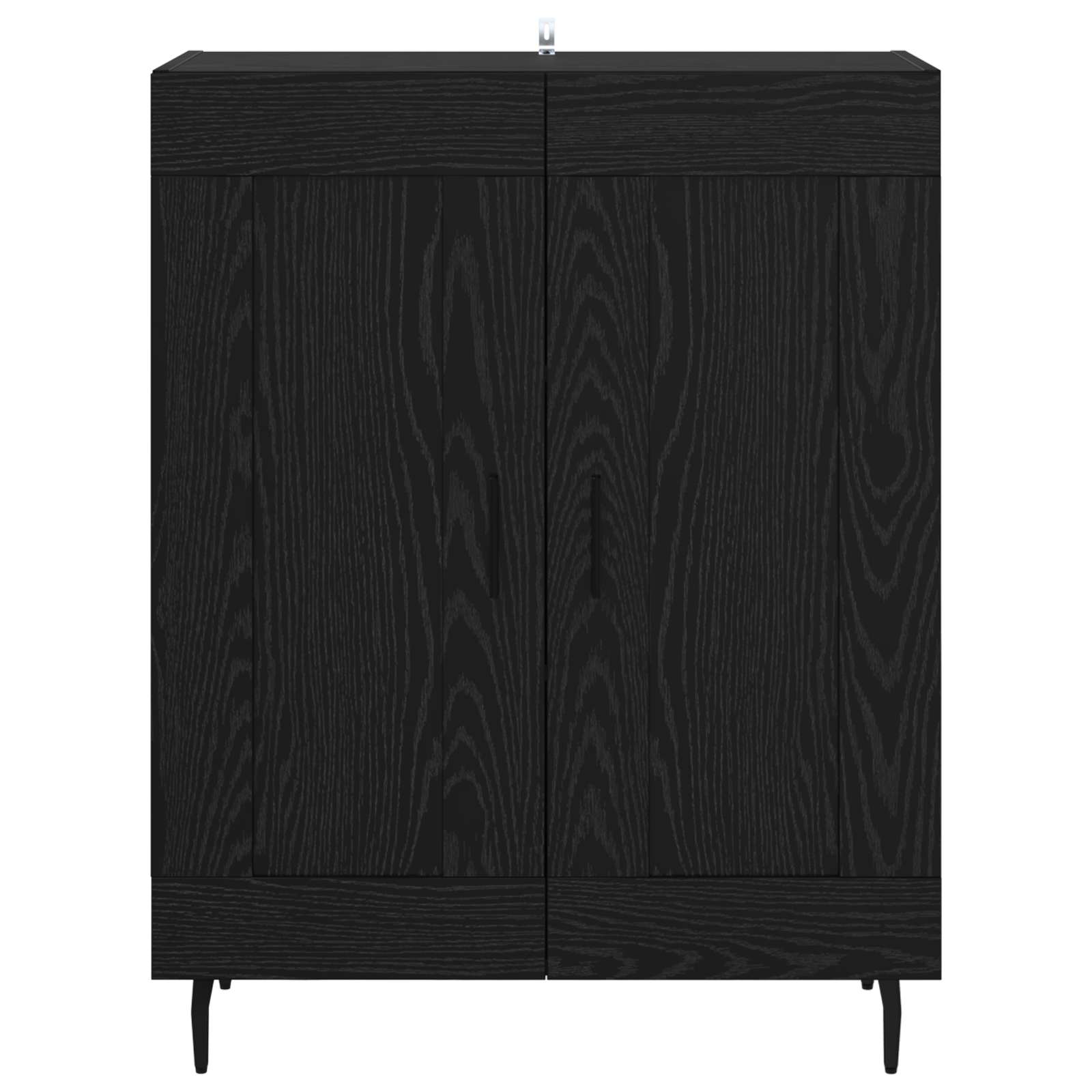 vidaXL Bufet Czarny Dąb 69,5 x 34 x 90 cm Drewno inżynieryjne i żelazo