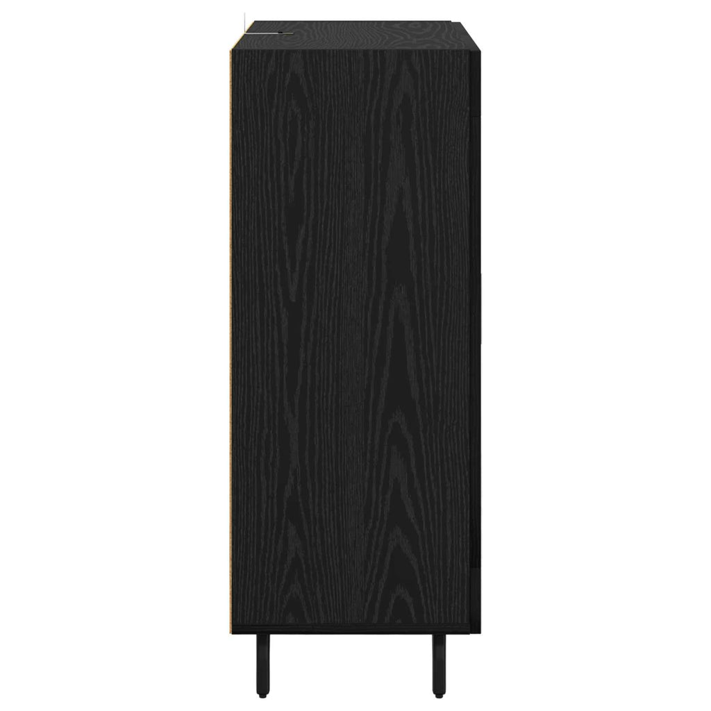 vidaXL Bufet Czarny Dąb 69,5 x 34 x 90 cm Drewno inżynieryjne i żelazo