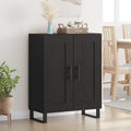 vidaXL Bufet Czarny Dąb 69,5 x 34 x 90 cm Drewno inżynieryjne i żelazo