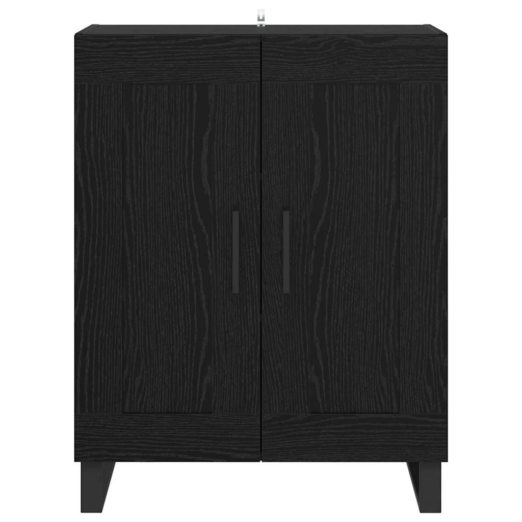 vidaXL Bufet Czarny Dąb 69,5 x 34 x 90 cm Drewno inżynieryjne i żelazo