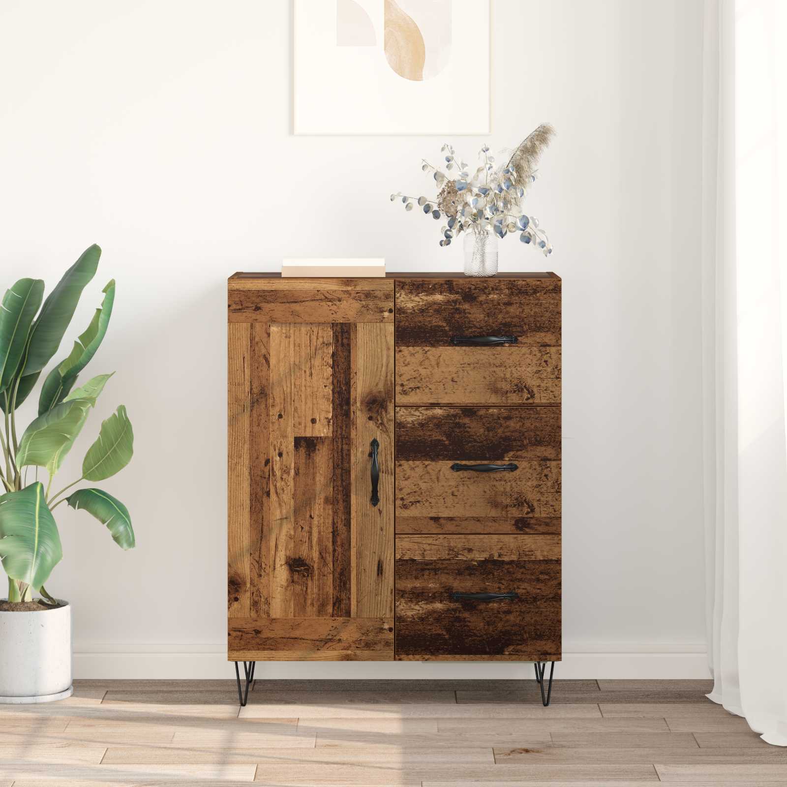 vidaXL Bufet Stare drewno 69,5 x 34 x 90 cm Drewno inżynieryjne