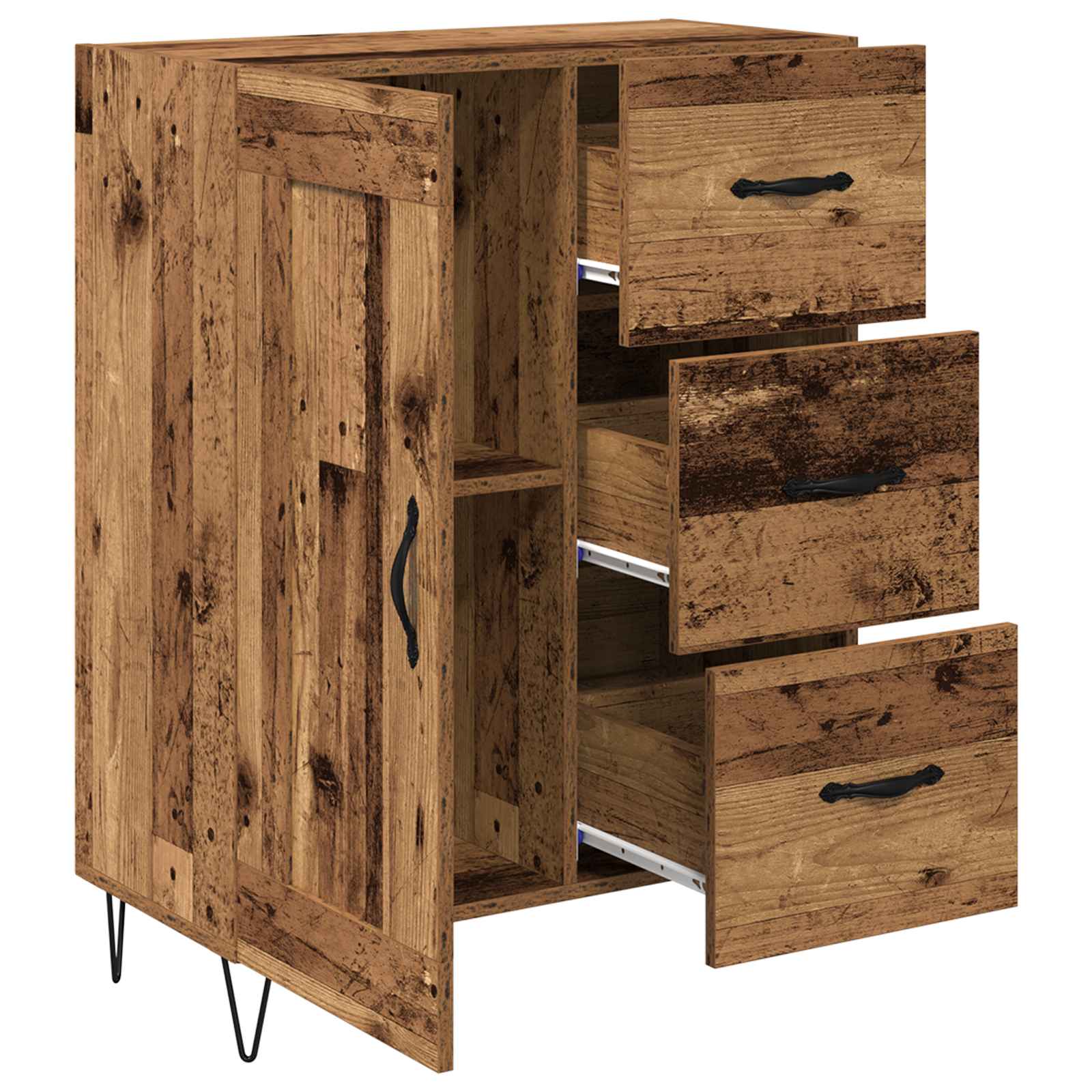 vidaXL Bufet Stare drewno 69,5 x 34 x 90 cm Drewno inżynieryjne