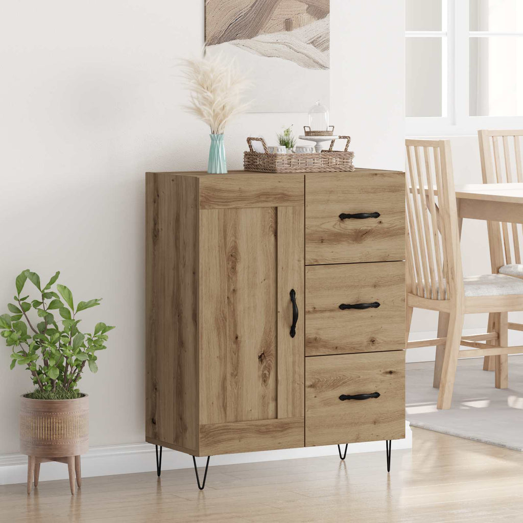 vidaXL Bufet Dąb Rzemieślniczy 69,5 x 34 x 90 cm Drewno inżynieryjne