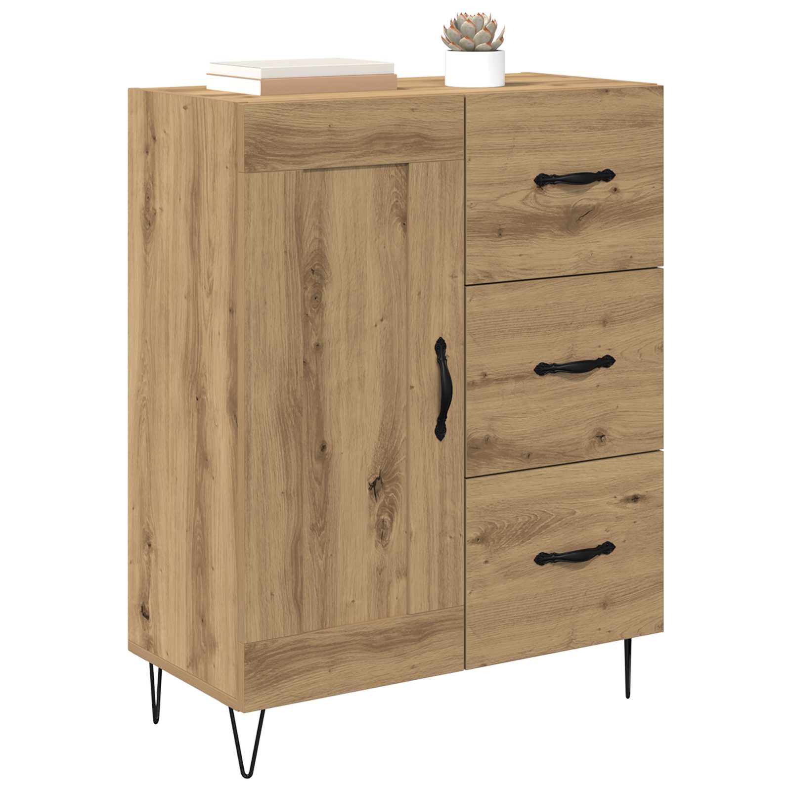 vidaXL Bufet Dąb Rzemieślniczy 69,5 x 34 x 90 cm Drewno inżynieryjne