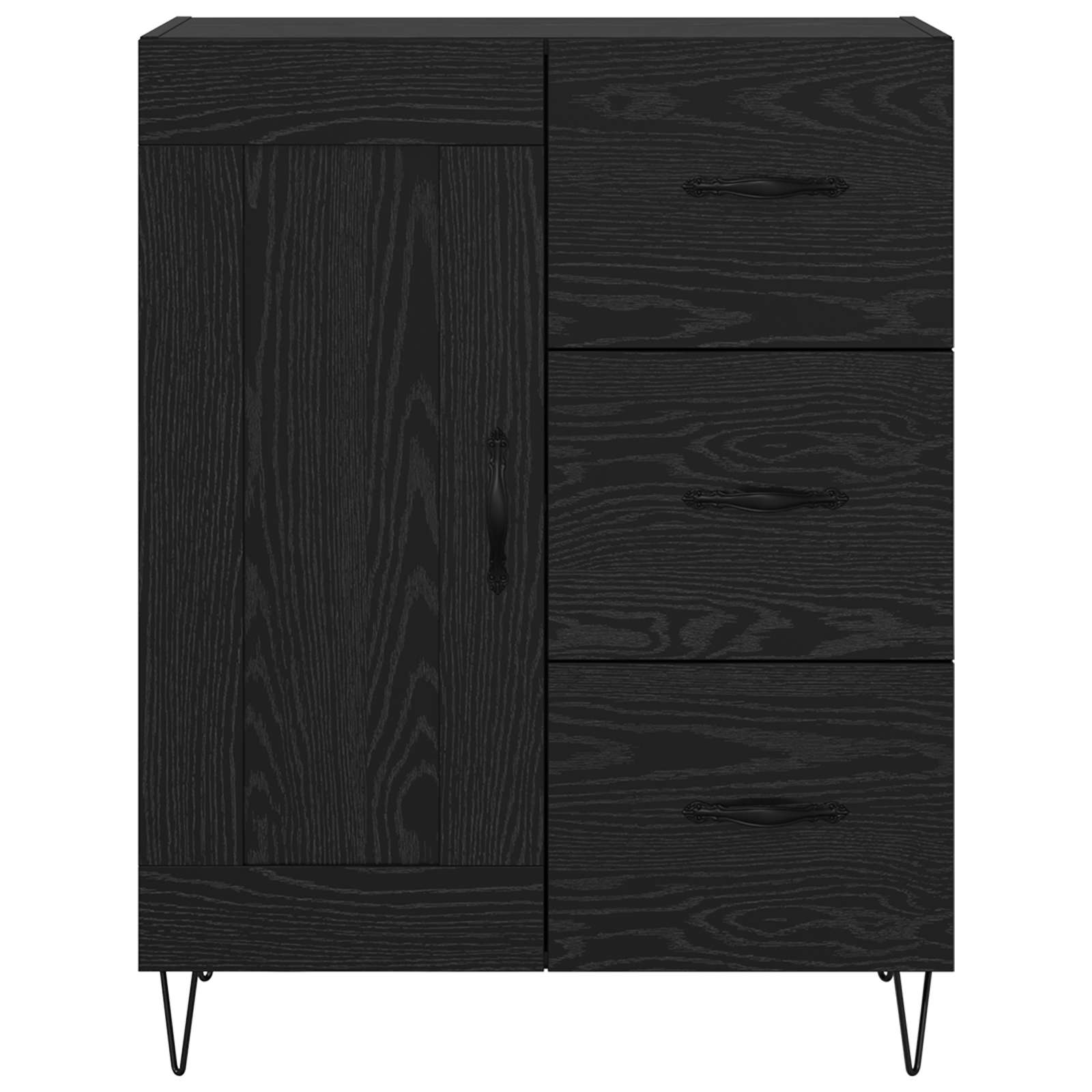 vidaXL Bufet Czarny Dąb 69,5 x 34 x 90 cm Drewno inżynieryjne