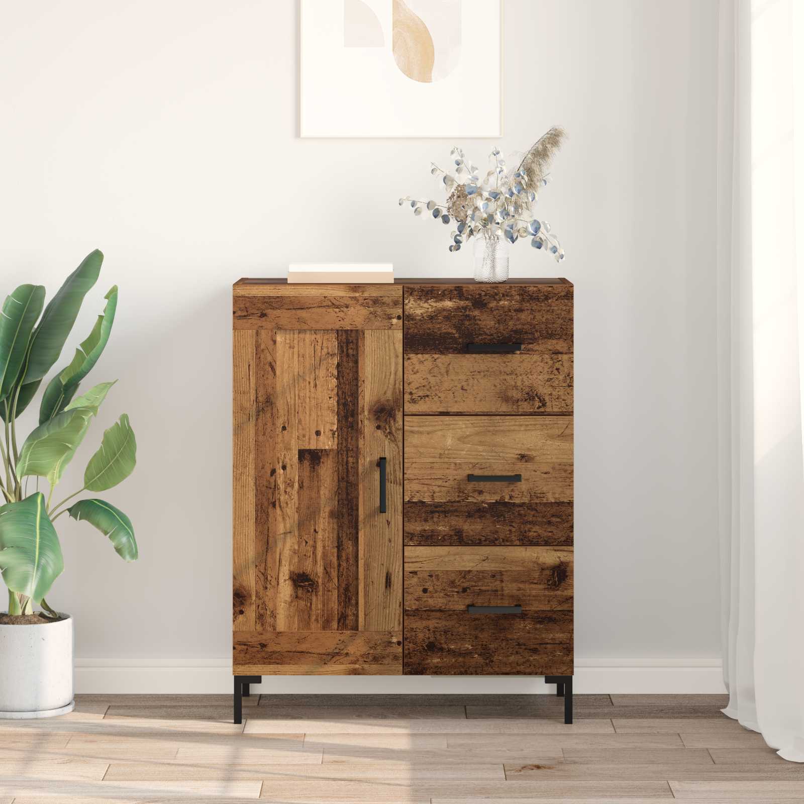 vidaXL Bufet Stare drewno 69.5 x 34 x 90 cm Materiał drewnopochodny