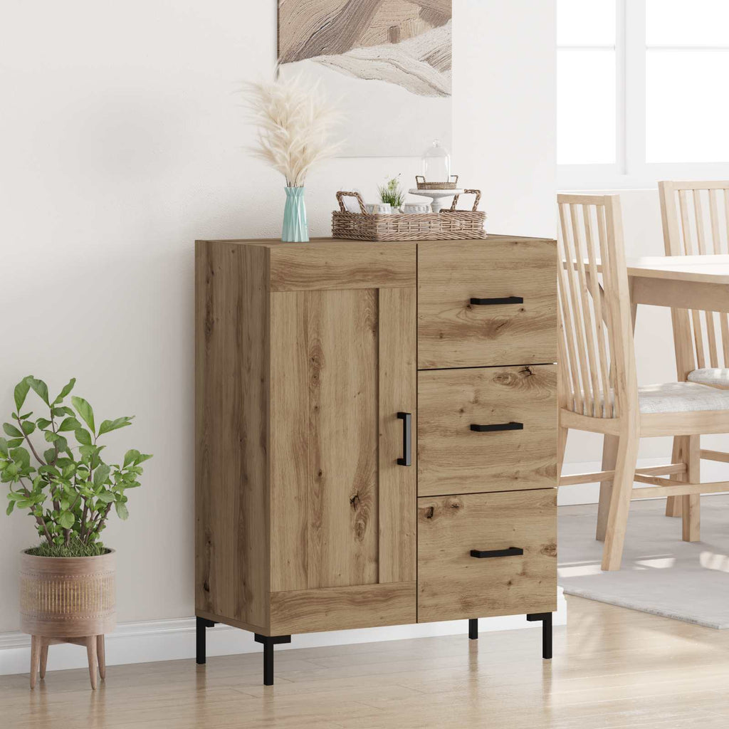 vidaXL Bufet dąb artisan 69.5 x 34 x 90 cm Materiał drewnopochodny
