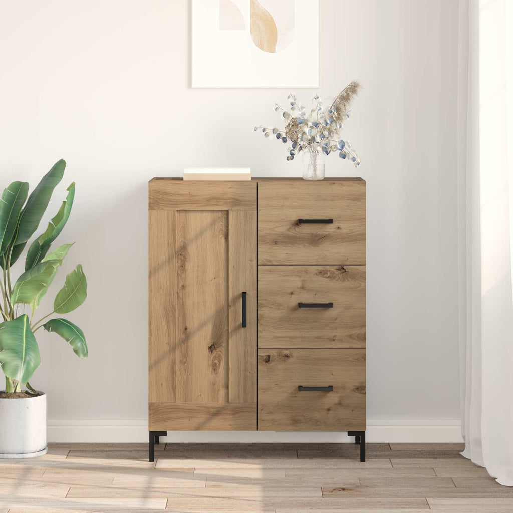 vidaXL Bufet dąb artisan 69.5 x 34 x 90 cm Materiał drewnopochodny