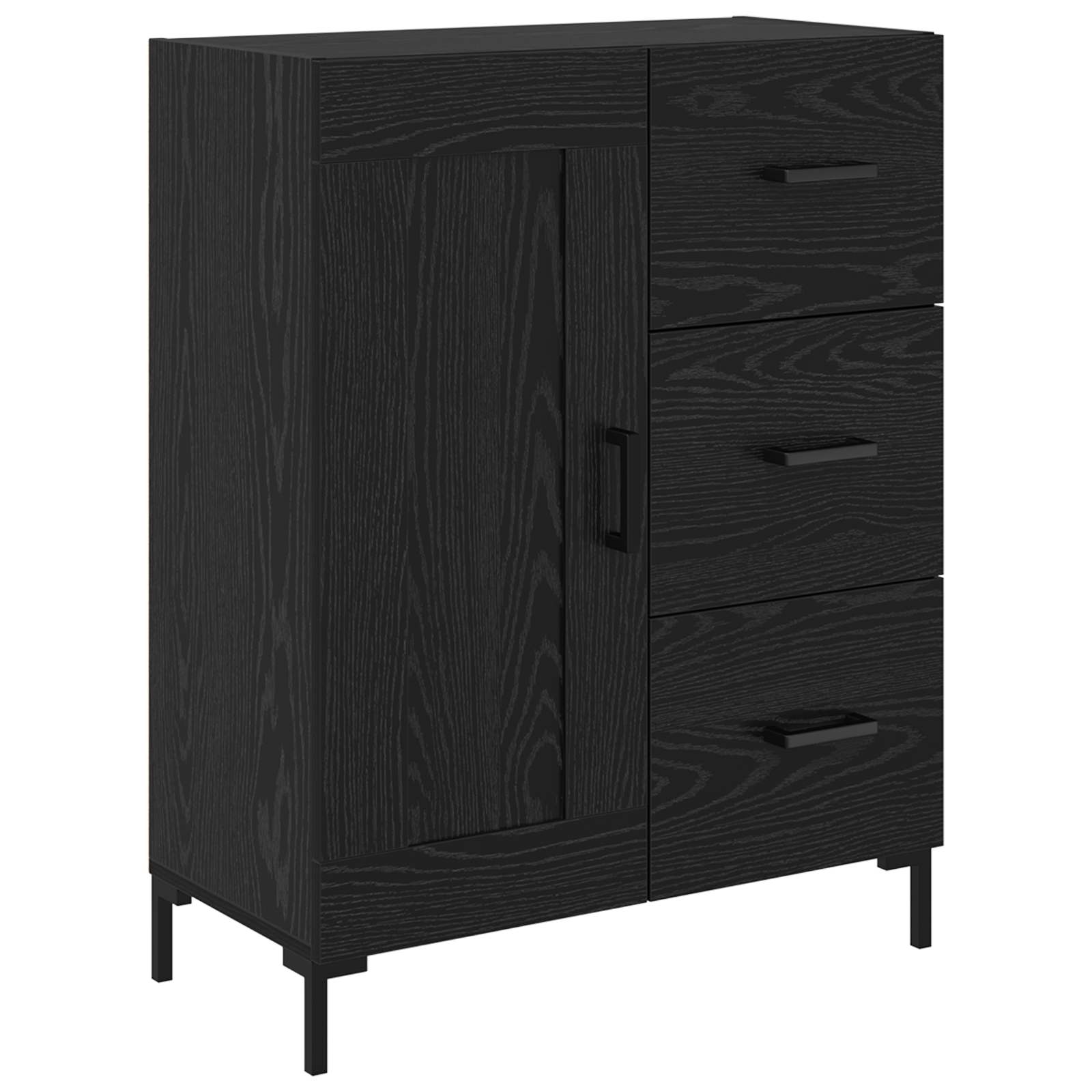 vidaXL Bufet Czarny dąb 69.5 x 34 x 90 cm Materiał drewnopochodny