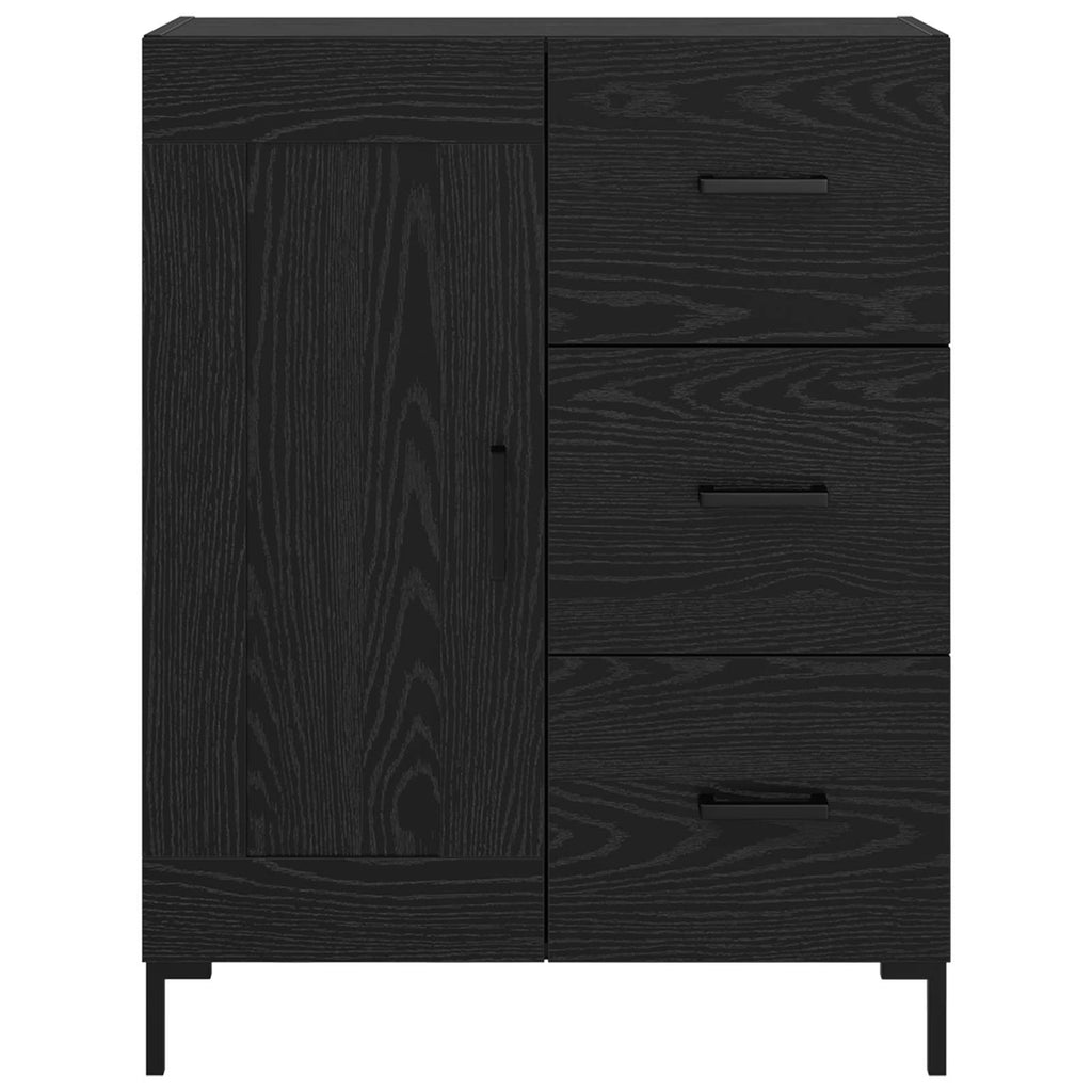 vidaXL Bufet Czarny dąb 69.5 x 34 x 90 cm Materiał drewnopochodny