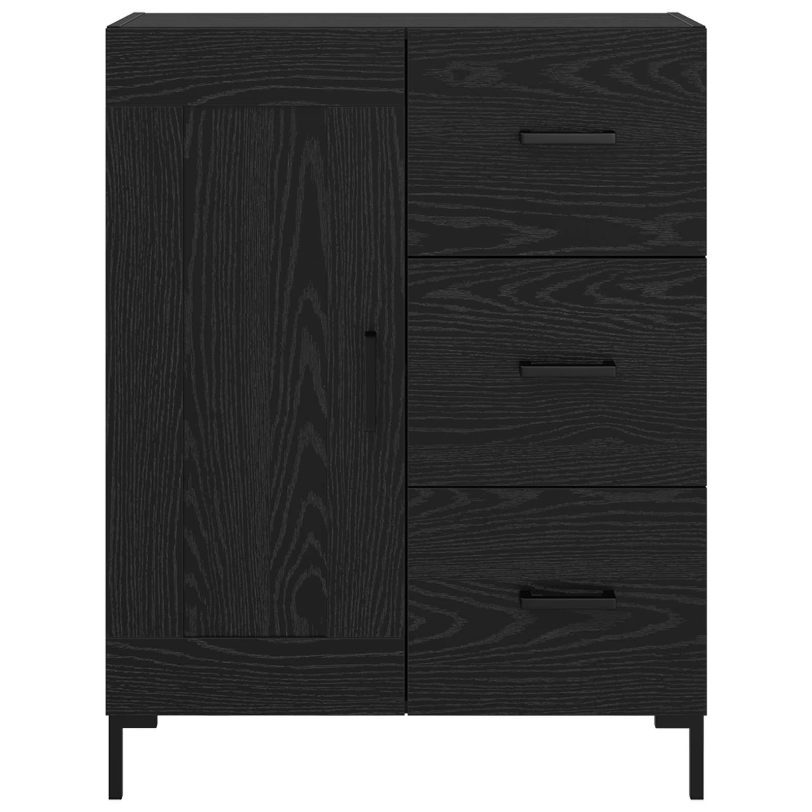 vidaXL Bufet Czarny dąb 69.5 x 34 x 90 cm Materiał drewnopochodny