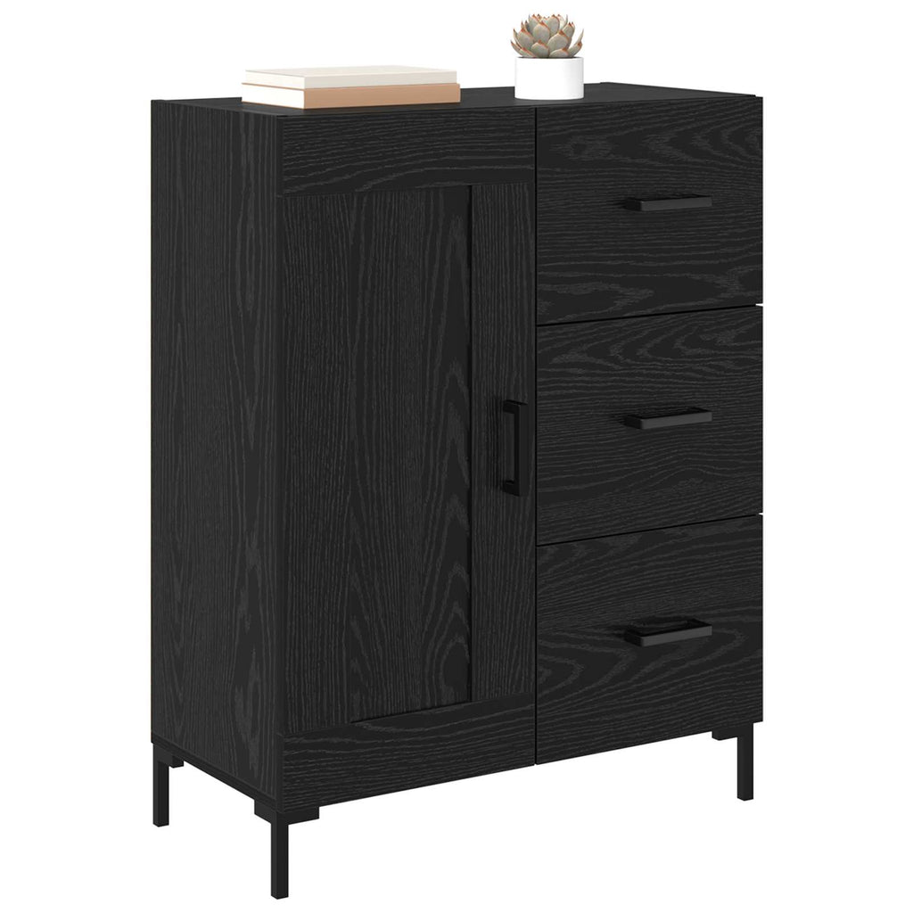 vidaXL Bufet Czarny dąb 69.5 x 34 x 90 cm Materiał drewnopochodny