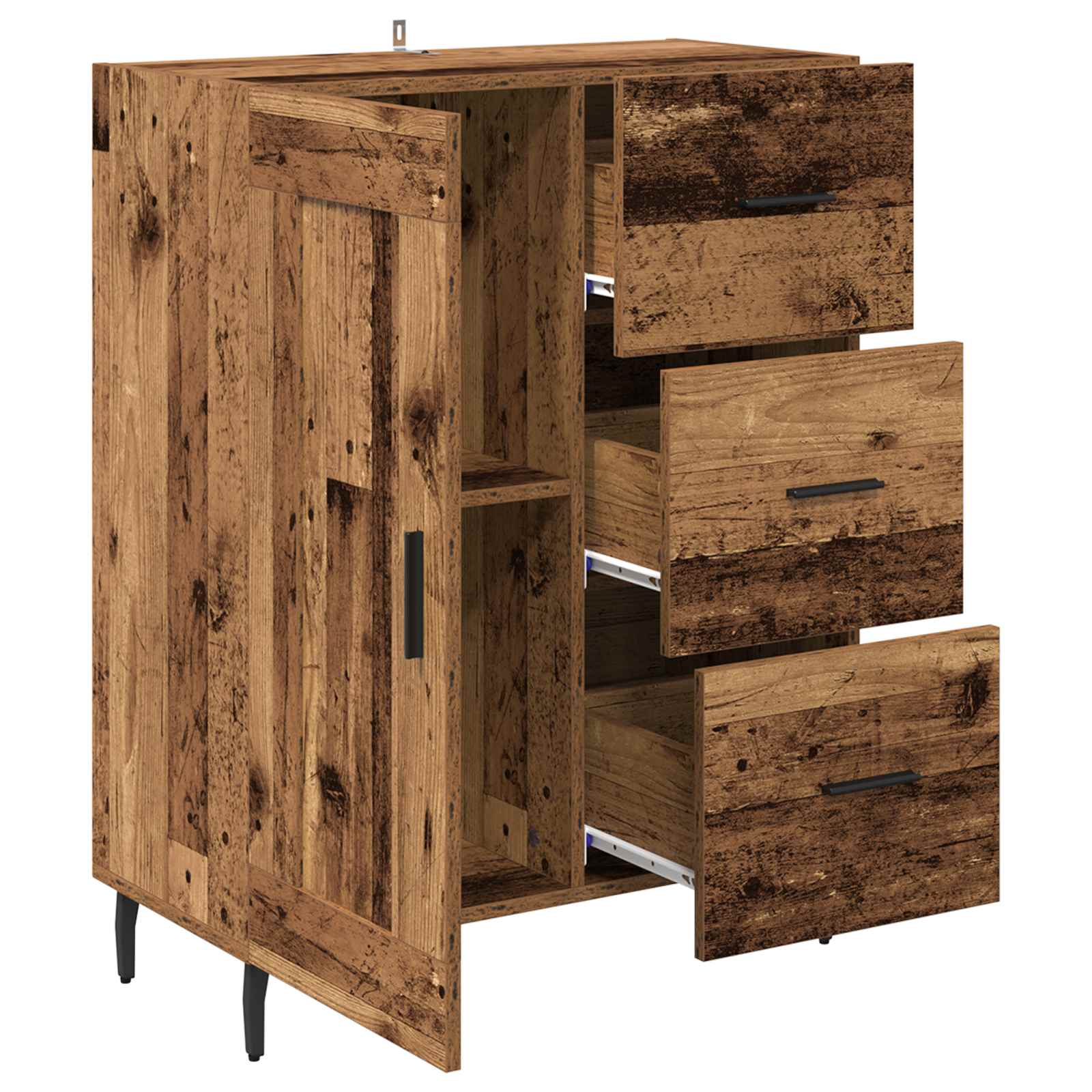 vidaXL Bufet z szufladą Stare drewno 69,5 x 34 x 90 cm