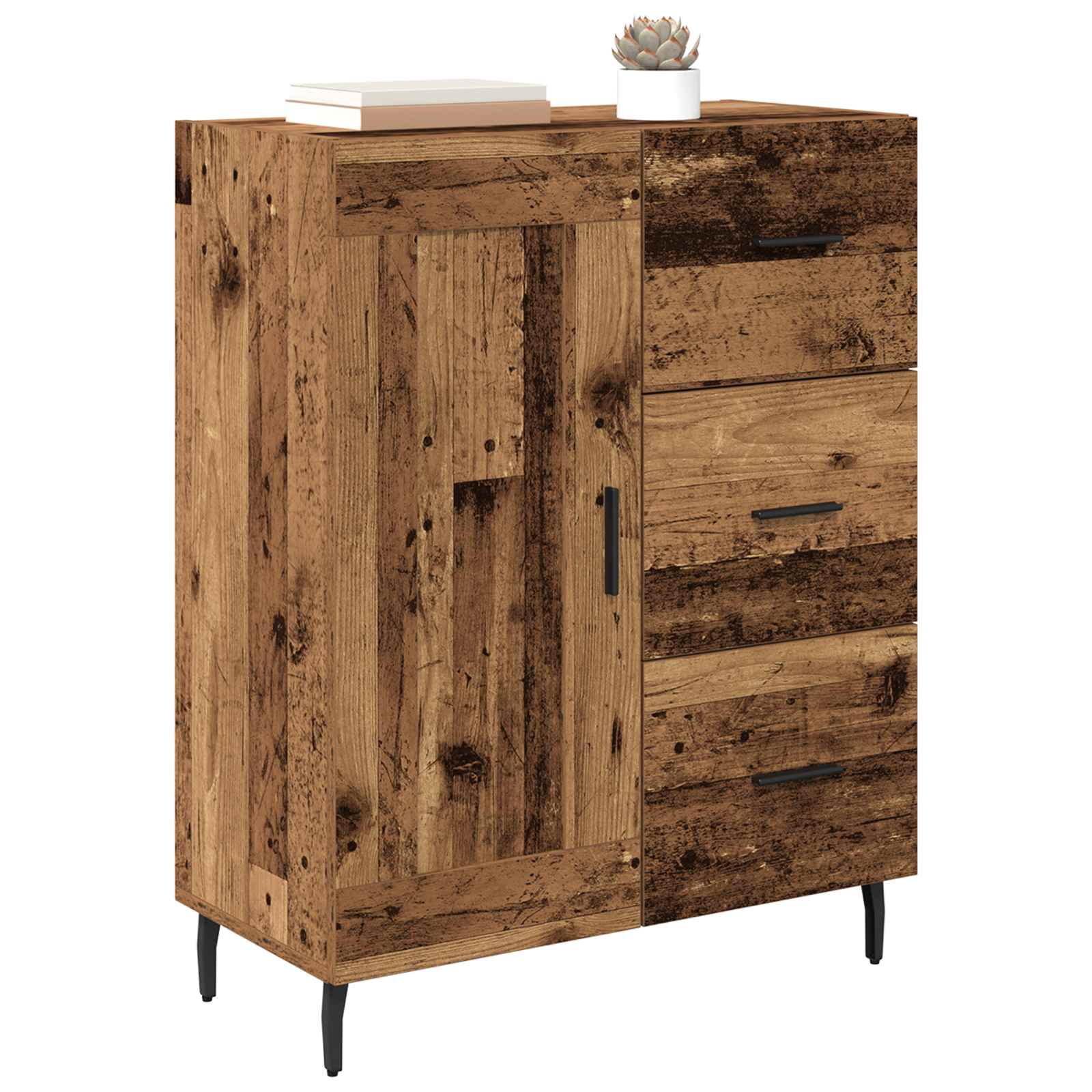 vidaXL Bufet z szufladą Stare drewno 69,5 x 34 x 90 cm