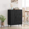 vidaXL Bufet Czarny Dąb 69,5 x 34 x 90 cm Drewno inżynieryjne i żelazo