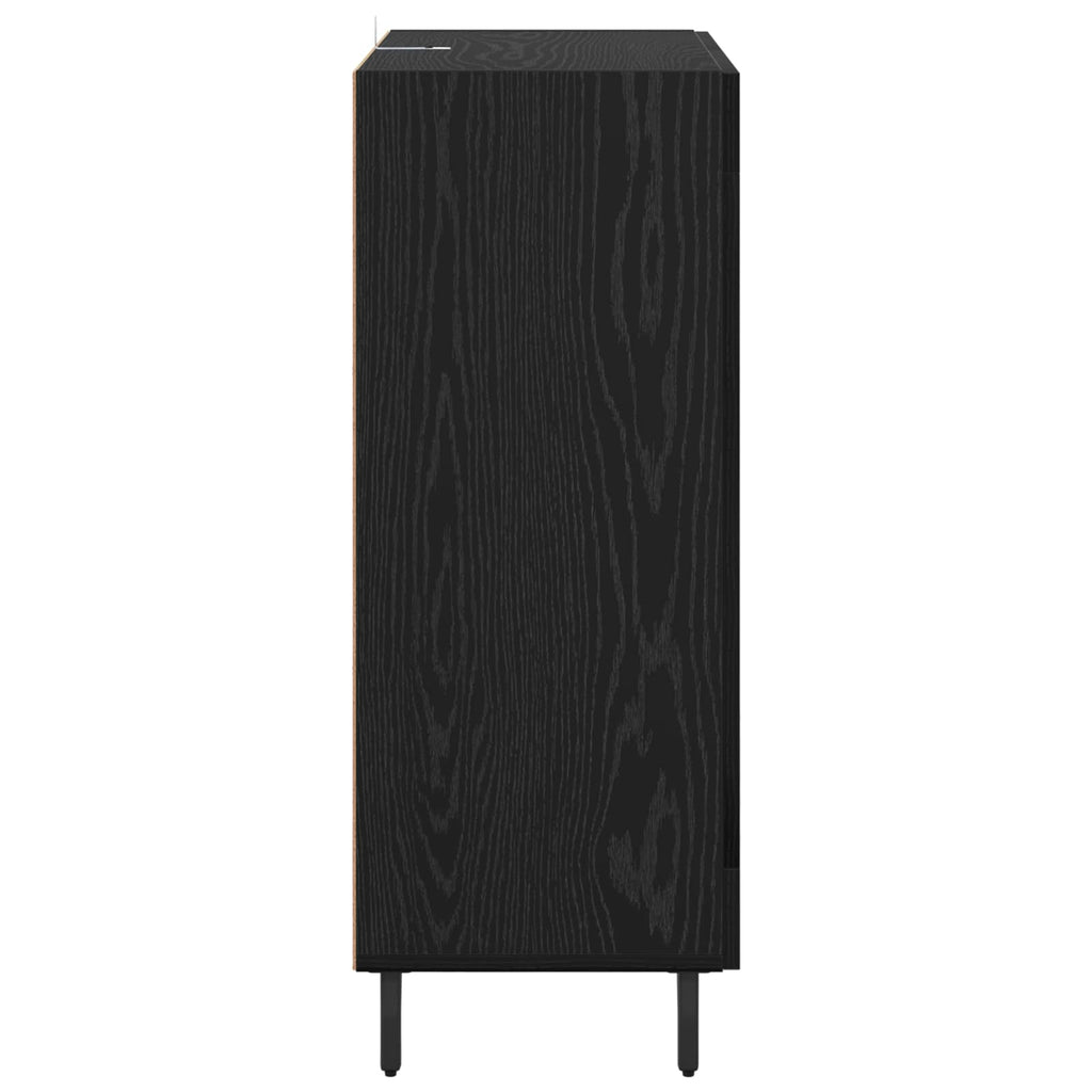 vidaXL Bufet Czarny Dąb 69,5 x 34 x 90 cm Drewno inżynieryjne i żelazo