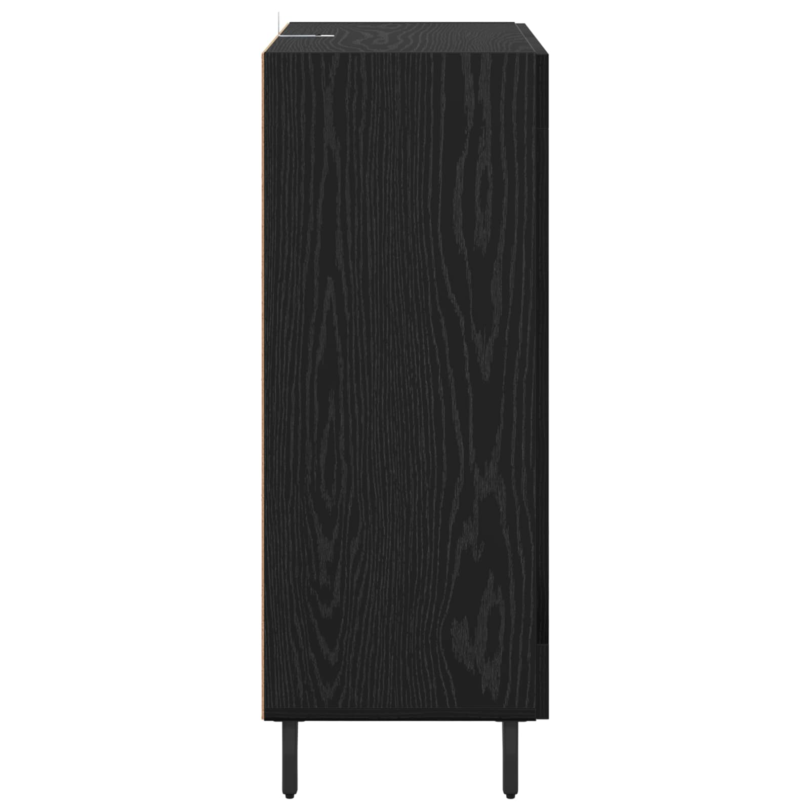 vidaXL Bufet Czarny Dąb 69,5 x 34 x 90 cm Drewno inżynieryjne i żelazo