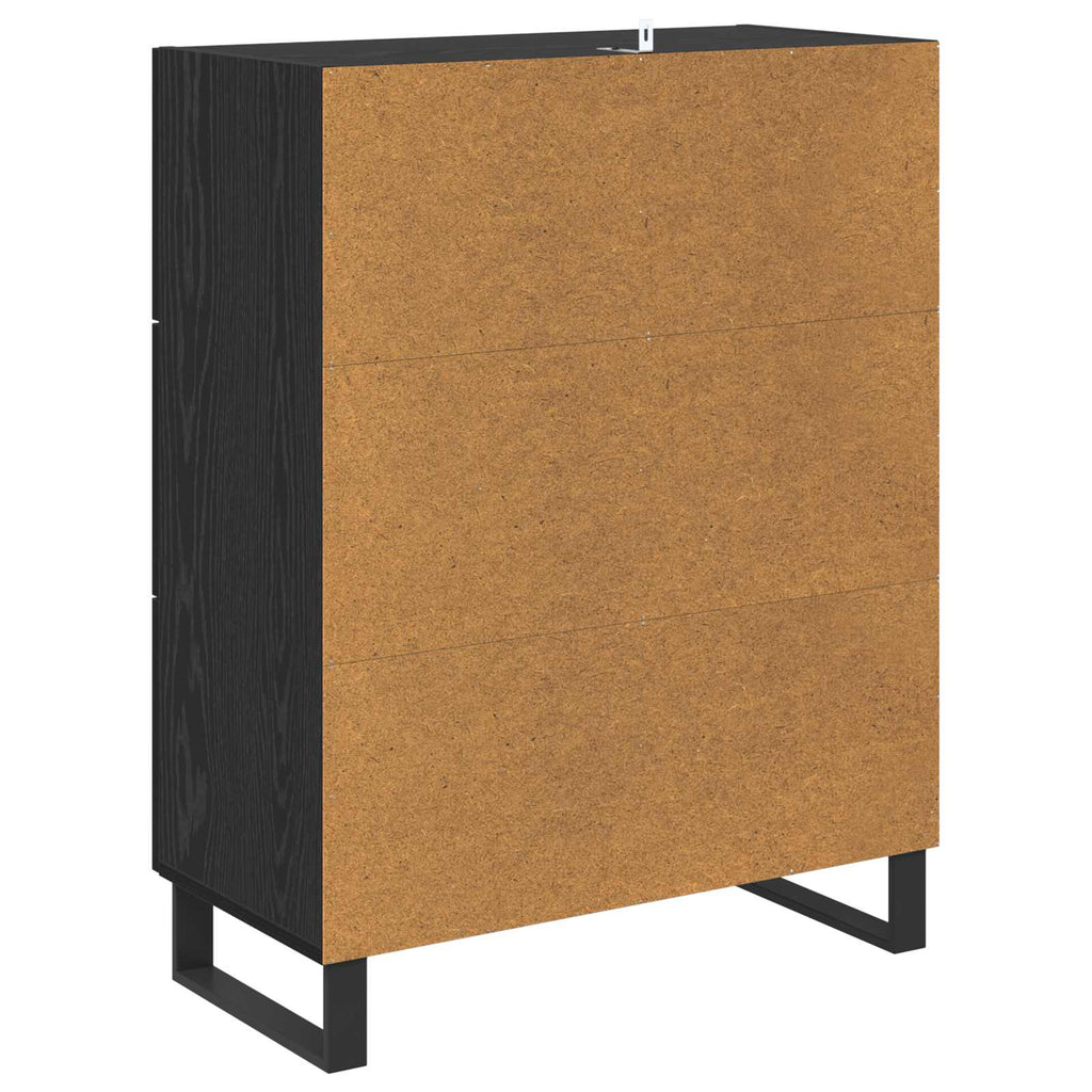 vidaXL Bufet Czarny Dąb 69,5 x 34 x 90 cm Drewno inżynieryjne i żelazo