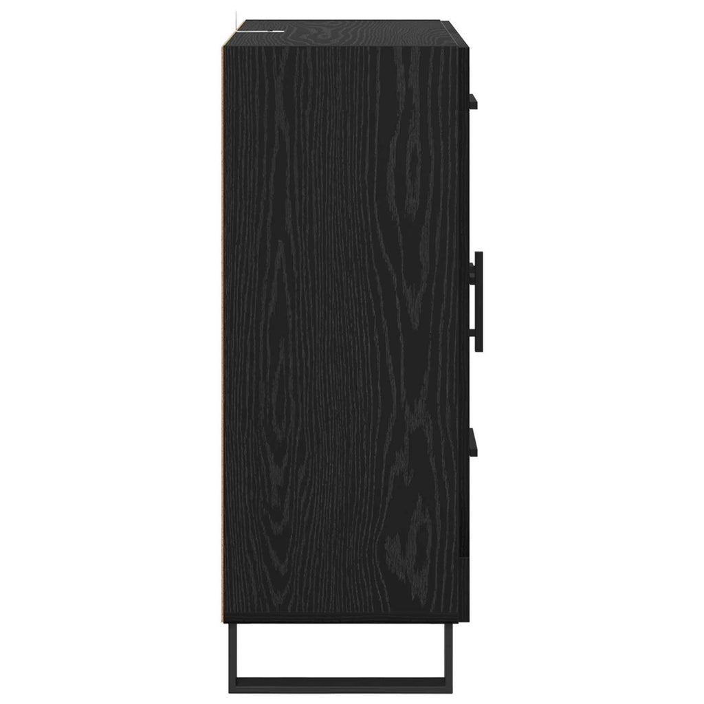 vidaXL Bufet Czarny Dąb 69,5 x 34 x 90 cm Drewno inżynieryjne i żelazo