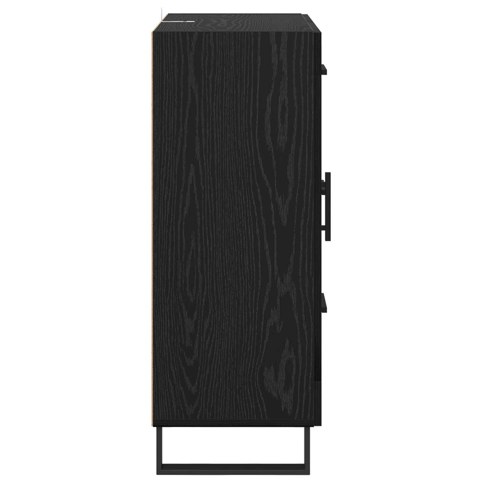 vidaXL Bufet Czarny Dąb 69,5 x 34 x 90 cm Drewno inżynieryjne i żelazo