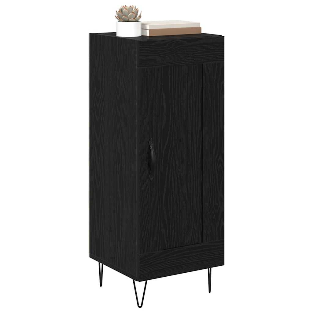 vidaXL Bufet Czarny Dąb 34,5 x 34 x 90 cm Drewno inżynieryjne i żelazo