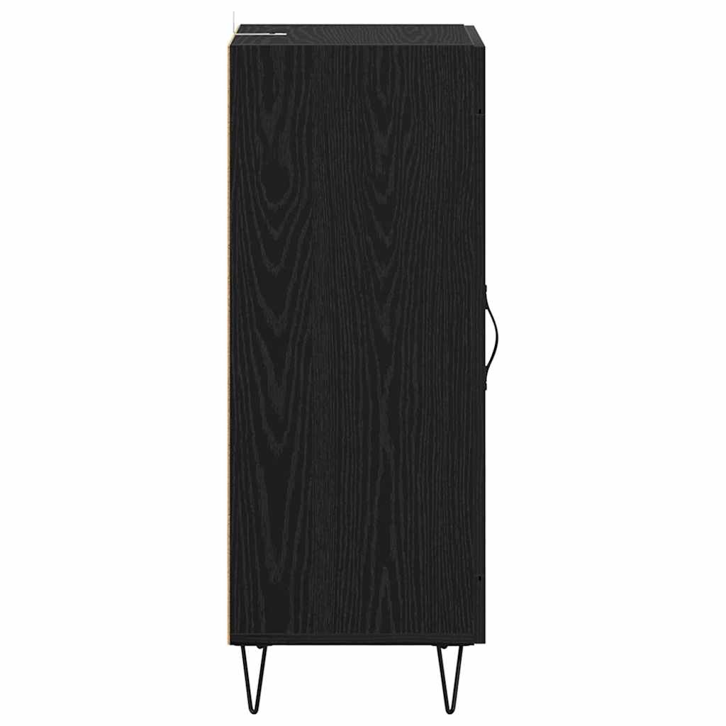 vidaXL Bufet Czarny Dąb 34,5 x 34 x 90 cm Drewno inżynieryjne i żelazo