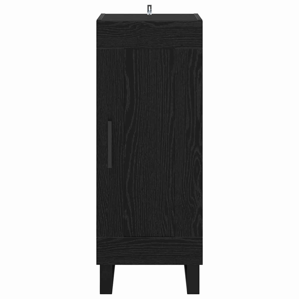 vidaXL Bufet Czarny Dąb 34,5 x 34 x 90 cm Drewno inżynieryjne i żelazo