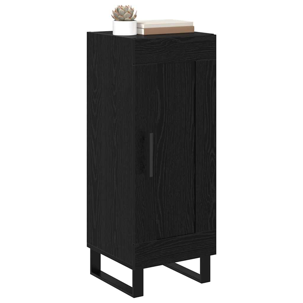 vidaXL Bufet Czarny Dąb 34,5 x 34 x 90 cm Drewno inżynieryjne i żelazo