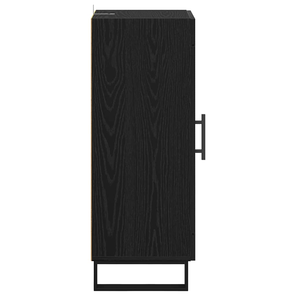 vidaXL Bufet Czarny Dąb 34,5 x 34 x 90 cm Drewno inżynieryjne i żelazo