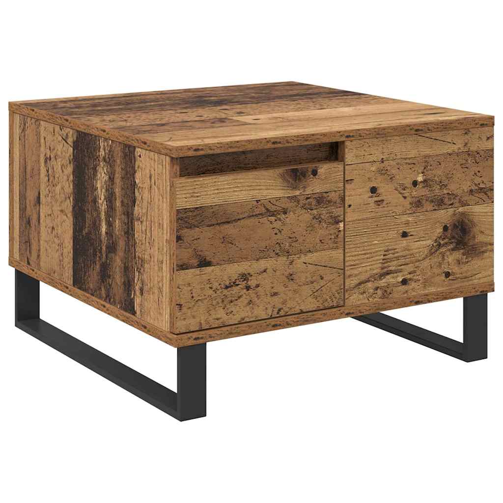 vidaXL Stolik kawowy z szufladą Stare drewno 55 x 55 x 36,5 cm