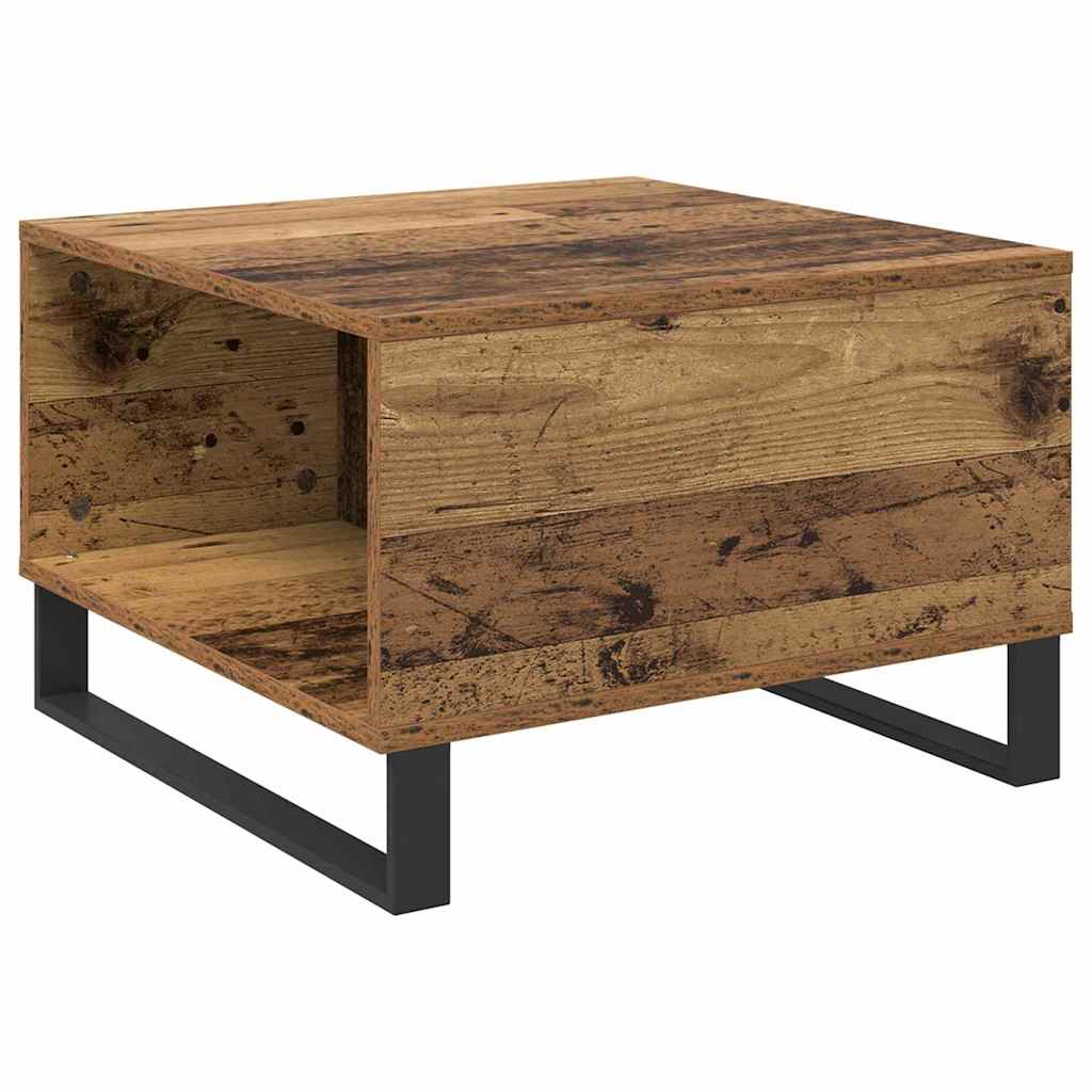 vidaXL Stolik kawowy z szufladą Stare drewno 55 x 55 x 36,5 cm