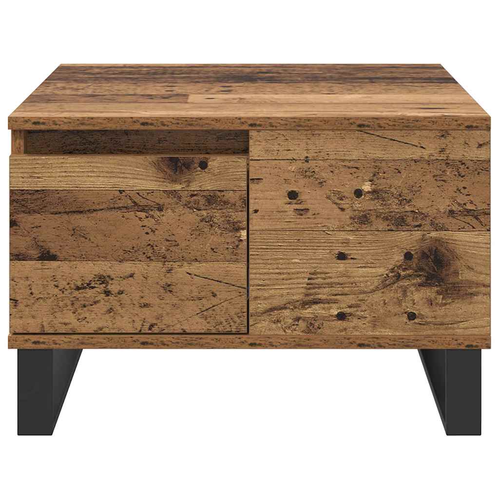 vidaXL Stolik kawowy z szufladą Stare drewno 55 x 55 x 36,5 cm