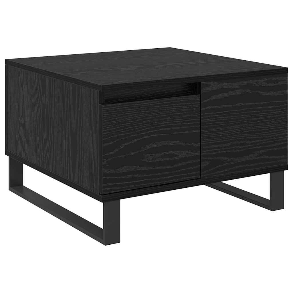 vidaXL Stolik kawowy z szufladą Czarny Dąb 55 x 55 x 36,5 cm