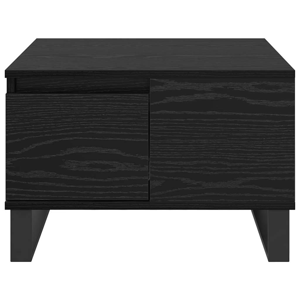 vidaXL Stolik kawowy z szufladą Czarny Dąb 55 x 55 x 36,5 cm