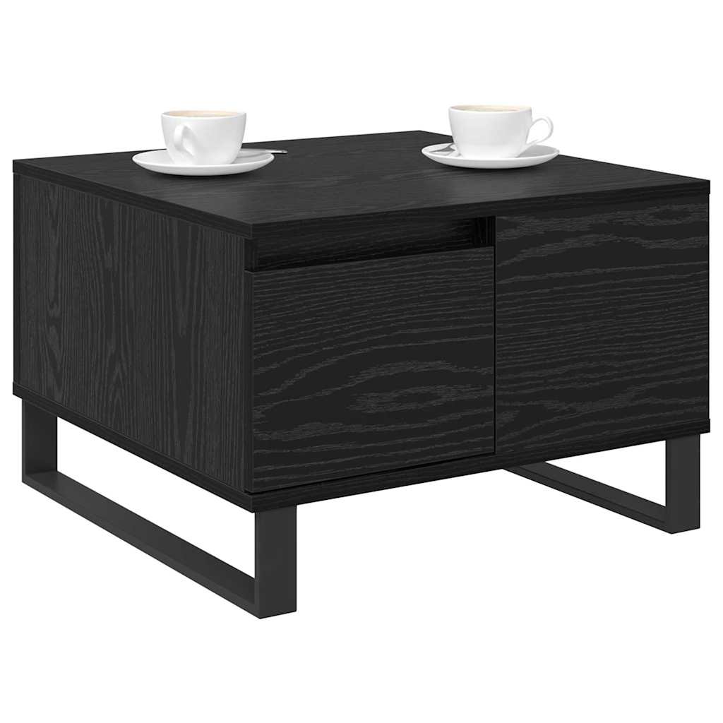 vidaXL Stolik kawowy z szufladą Czarny Dąb 55 x 55 x 36,5 cm