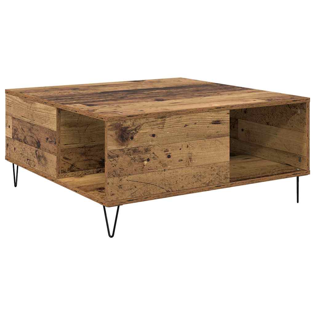 vidaXL Stolik kawowy Stare drewno 80 x 80 x 36,5 cm