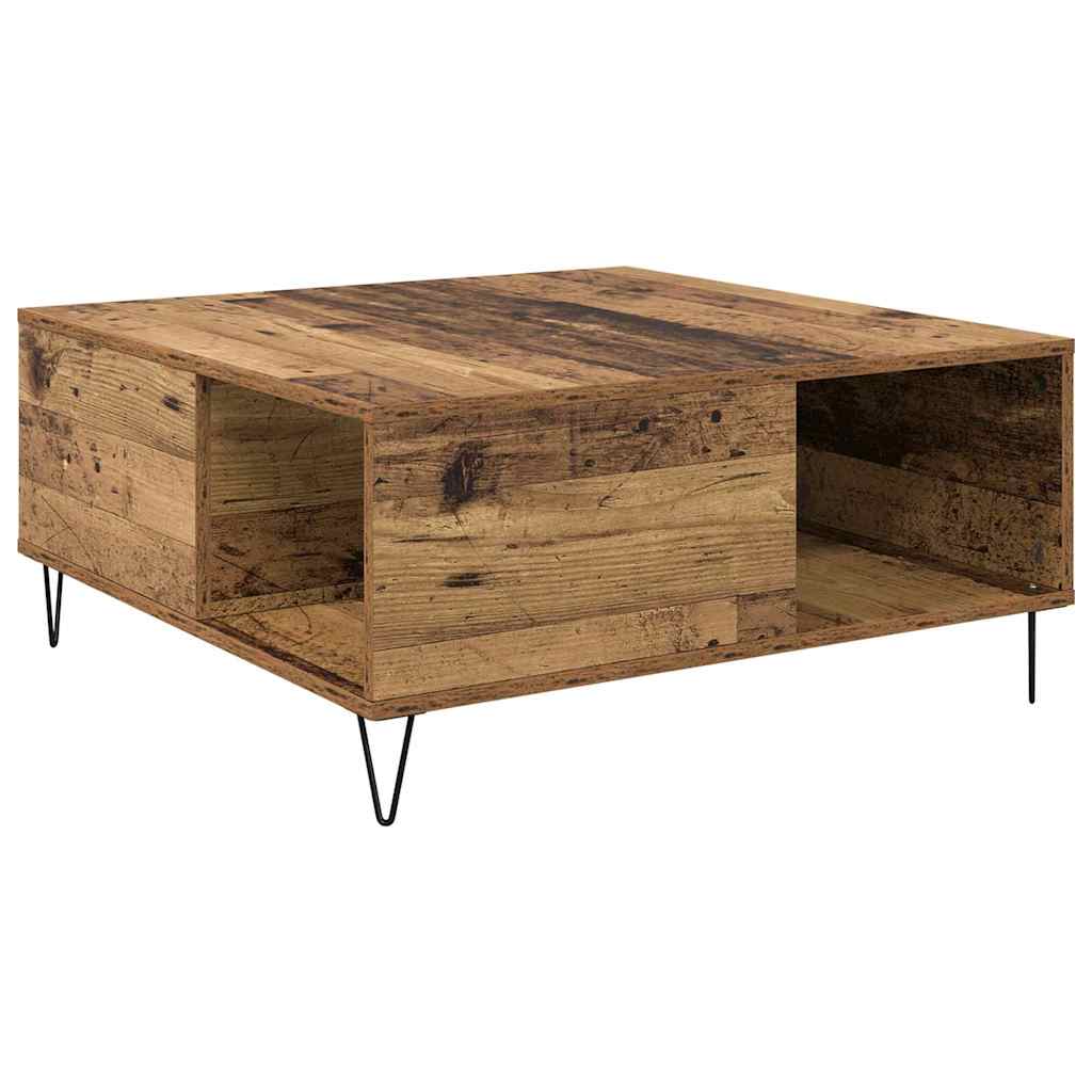 vidaXL Stolik kawowy Stare drewno 80 x 80 x 36,5 cm