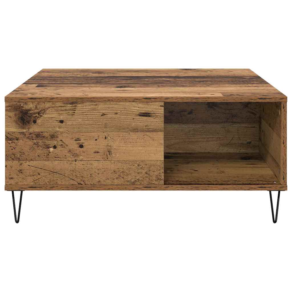 vidaXL Stolik kawowy Stare drewno 80 x 80 x 36,5 cm