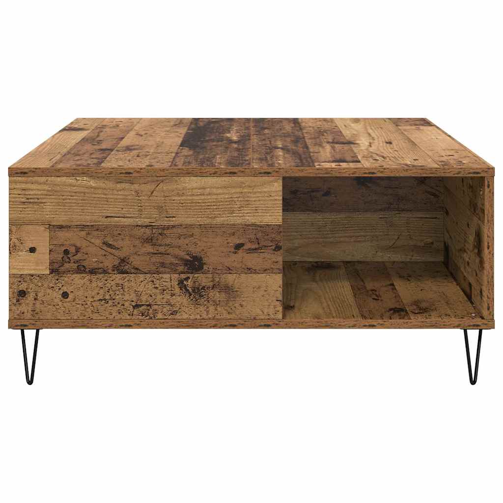 vidaXL Stolik kawowy Stare drewno 80 x 80 x 36,5 cm