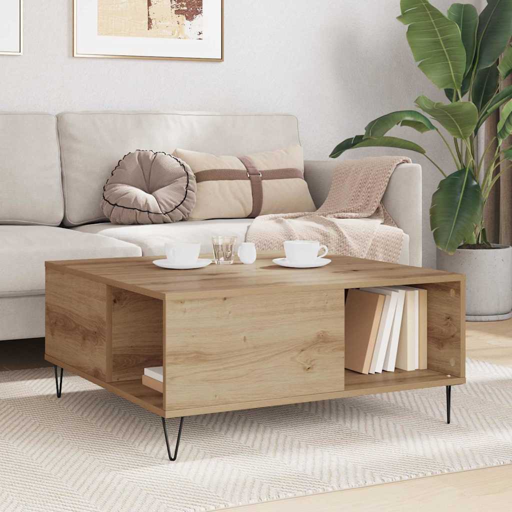 vidaXL Stolik kawowy Dąb rzemieślniczy 80 x 80 x 36,5 cm
