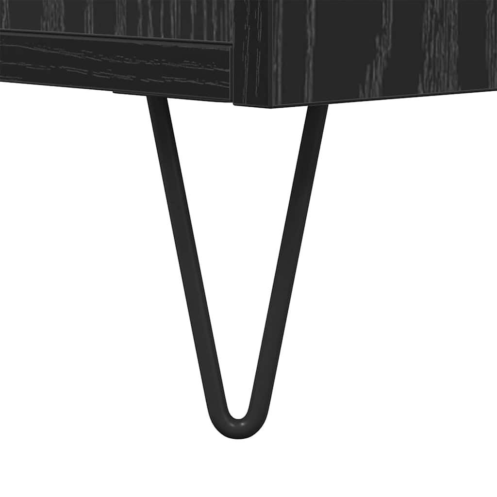 vidaXL Stolik kawowy Czarny Dąb 80 x 80 x 36,5 cm