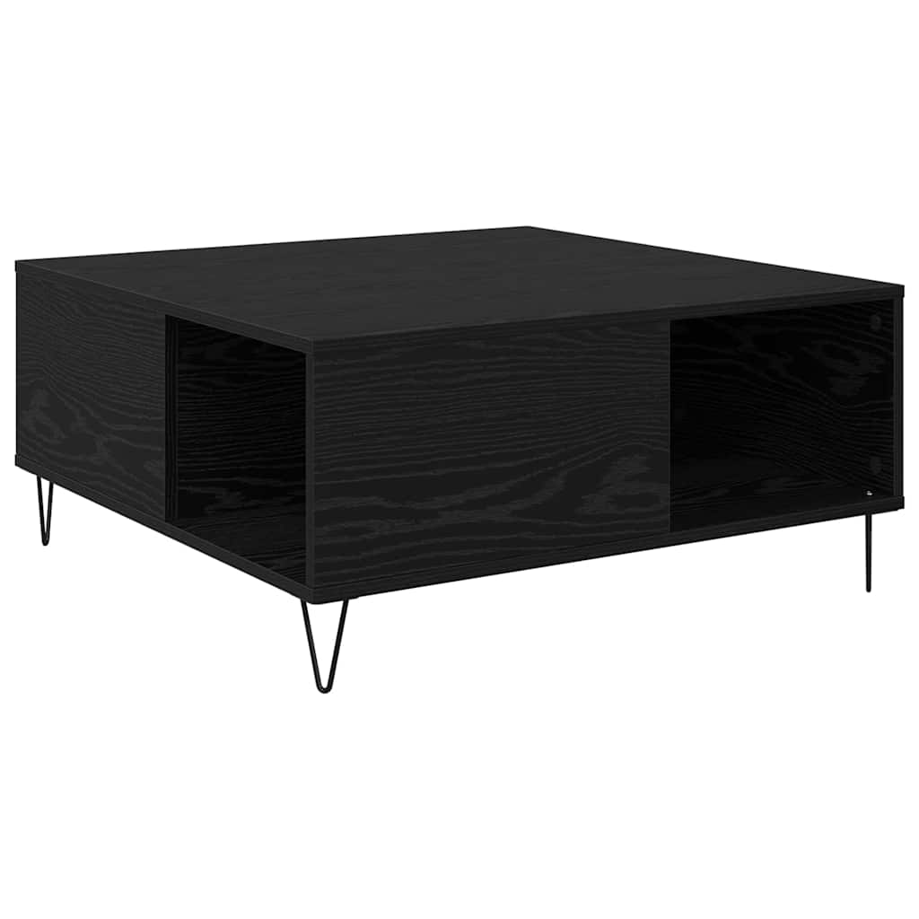 vidaXL Stolik kawowy Czarny Dąb 80 x 80 x 36,5 cm