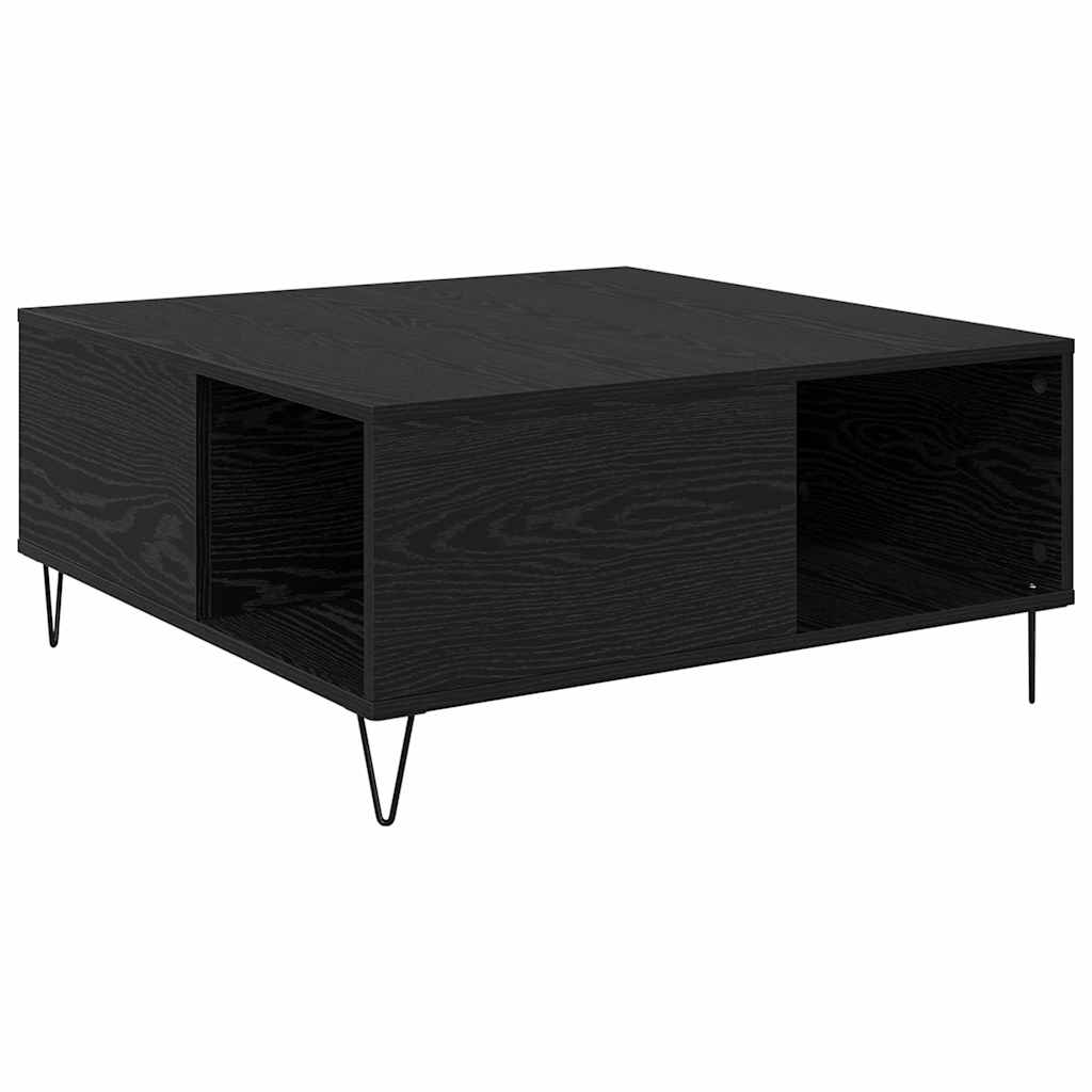 vidaXL Stolik kawowy Czarny Dąb 80 x 80 x 36,5 cm