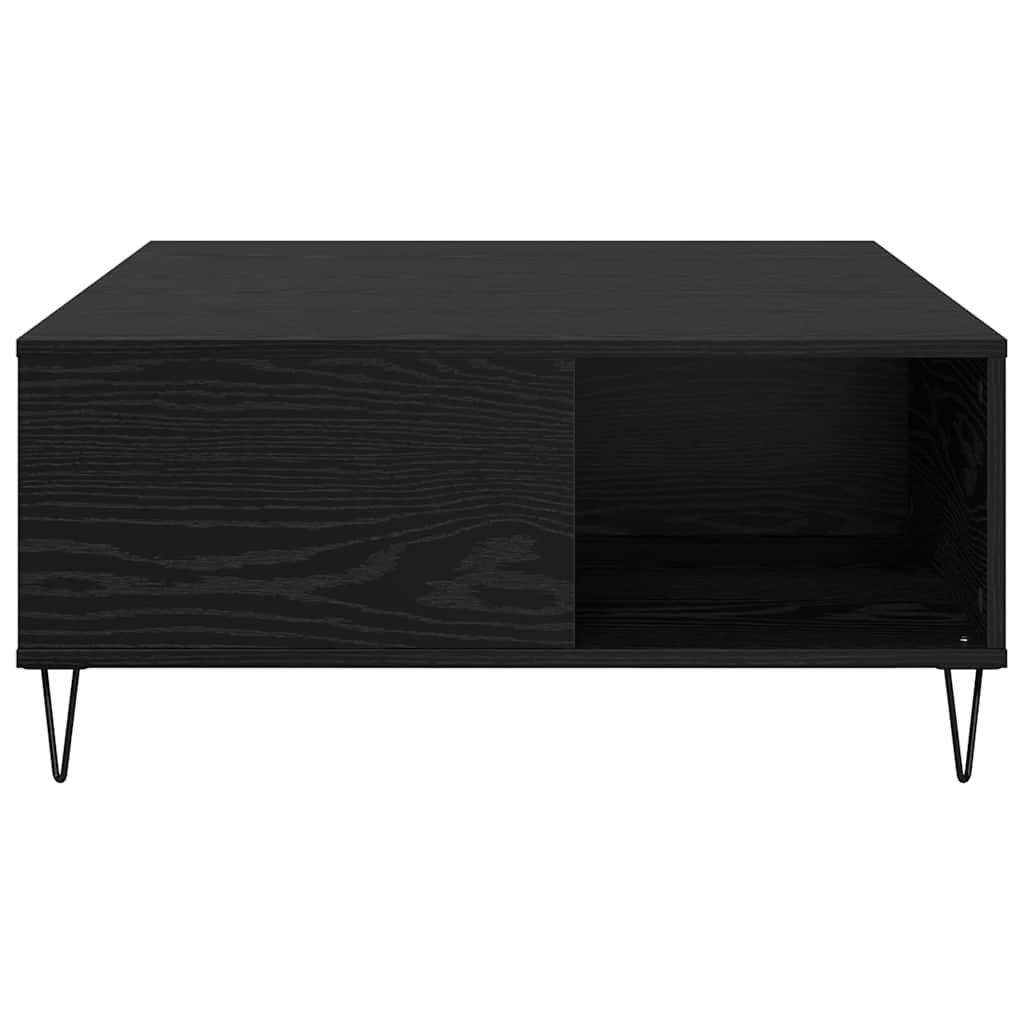 vidaXL Stolik kawowy Czarny Dąb 80 x 80 x 36,5 cm