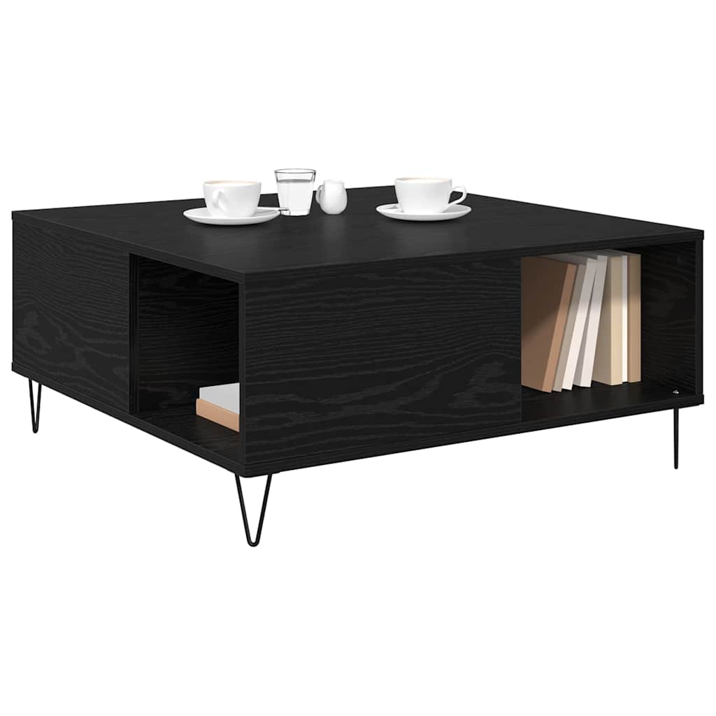vidaXL Stolik kawowy Czarny Dąb 80 x 80 x 36,5 cm