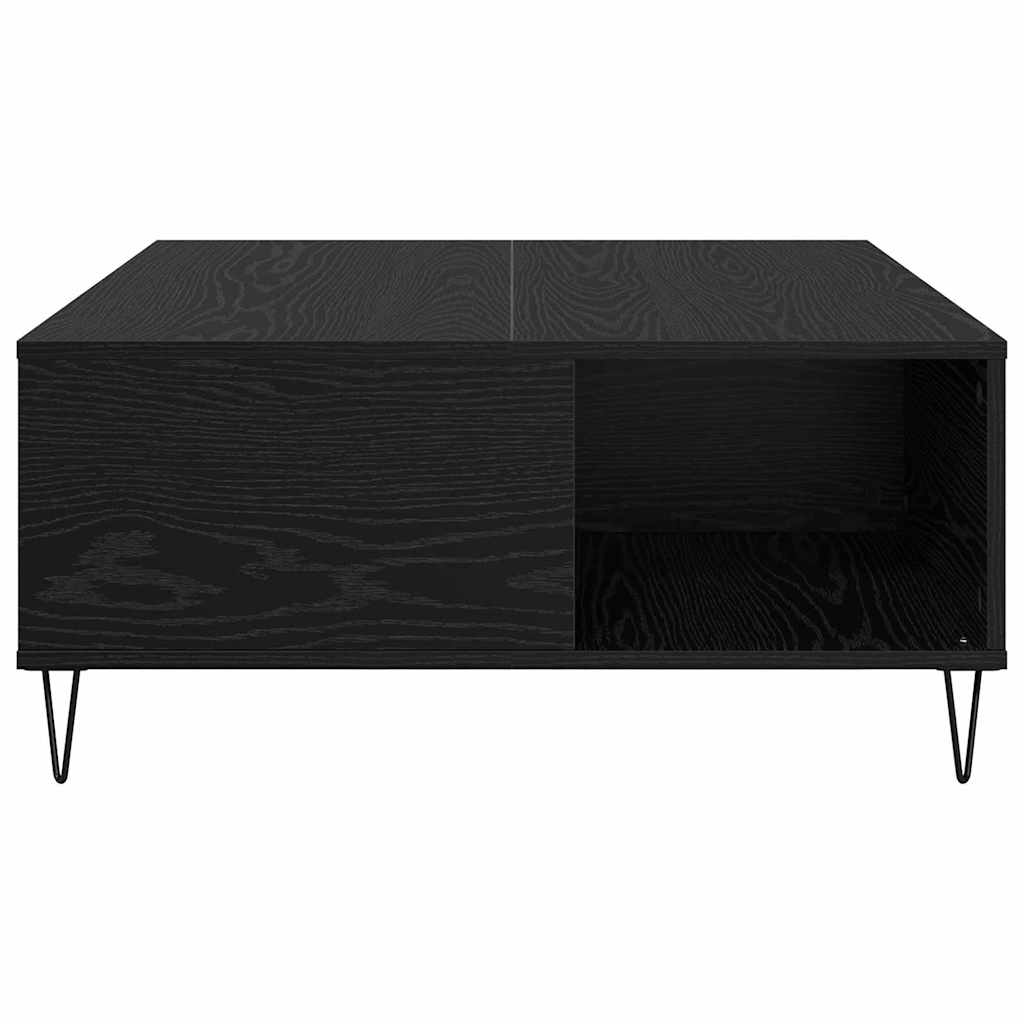 vidaXL Stolik kawowy Czarny Dąb 80 x 80 x 36,5 cm