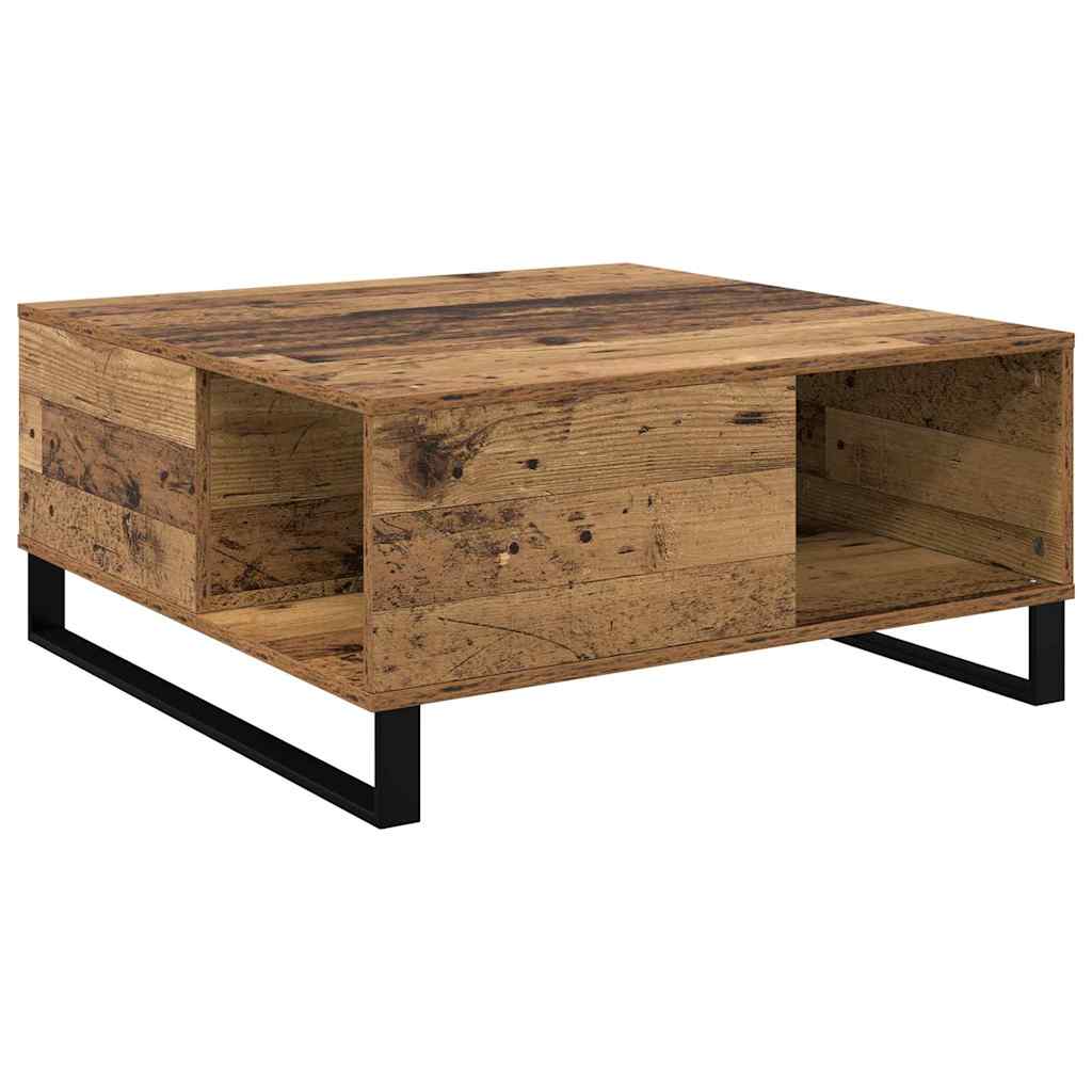 vidaXL Stolik kawowy Stare drewno 80 x 80 x 36,5 cm