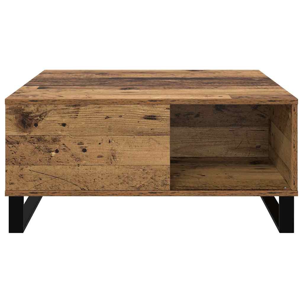 vidaXL Stolik kawowy Stare drewno 80 x 80 x 36,5 cm