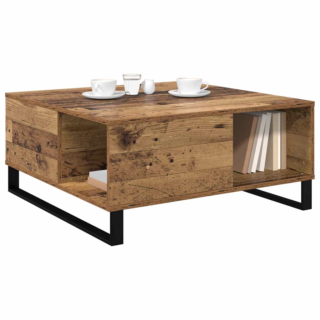 vidaXL Stolik kawowy Stare drewno 80 x 80 x 36,5 cm