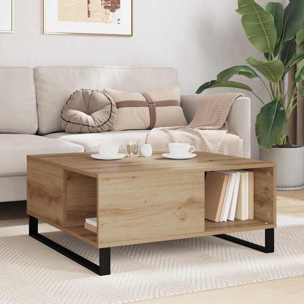 vidaXL Stolik kawowy Dąb rzemieślniczy 80 x 80 x 36,5 cm